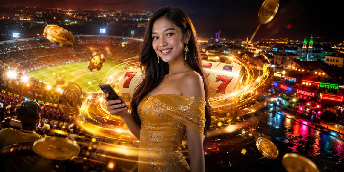 Permainan slot online di Kota Bharu dengan gaya Melayu tradisional pada skrin mudah alih
